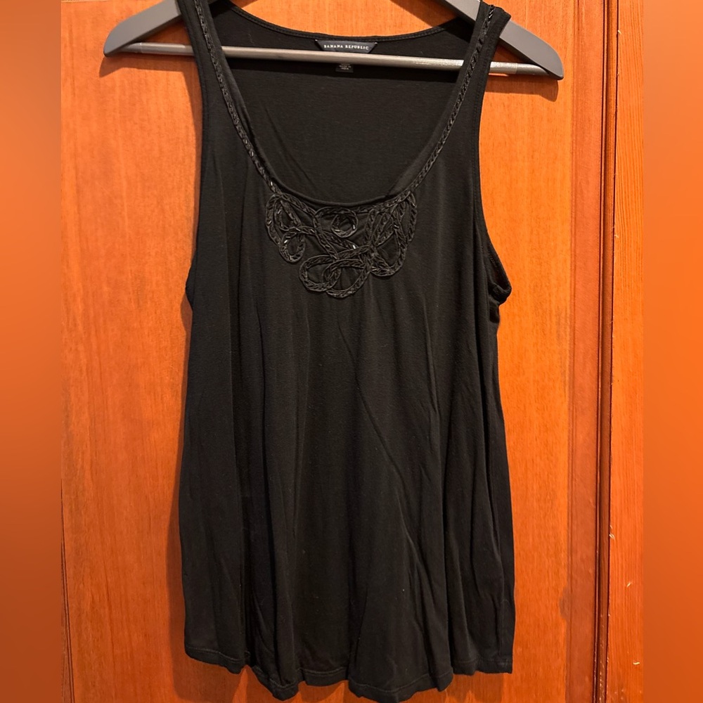 Banana Republic Black Embellished Tank Top - Picture 1 of 3